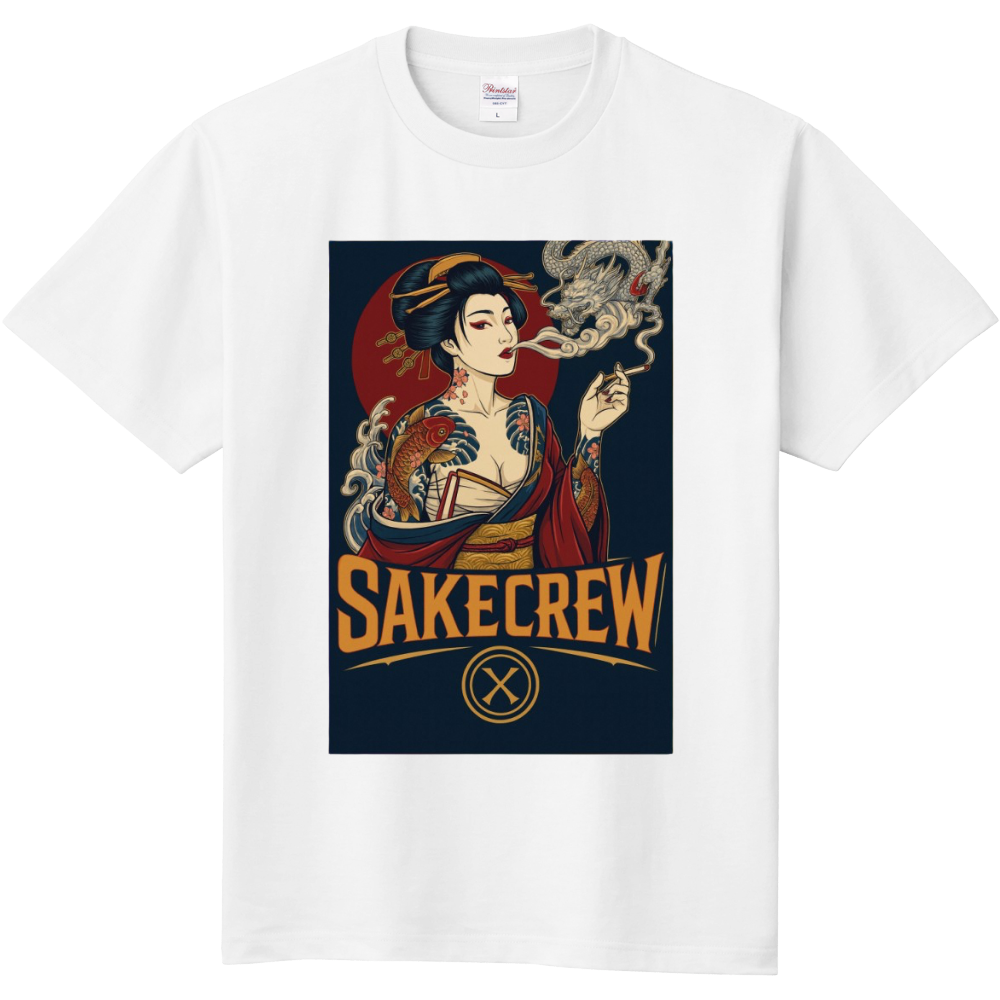 サケクルー「GEISHA SMOKE DRAGON」Tシャツ