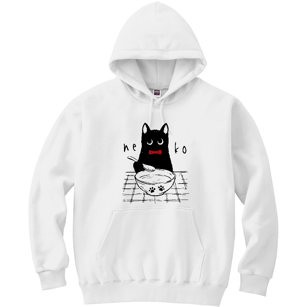 ミルクを味わう黒猫くん red