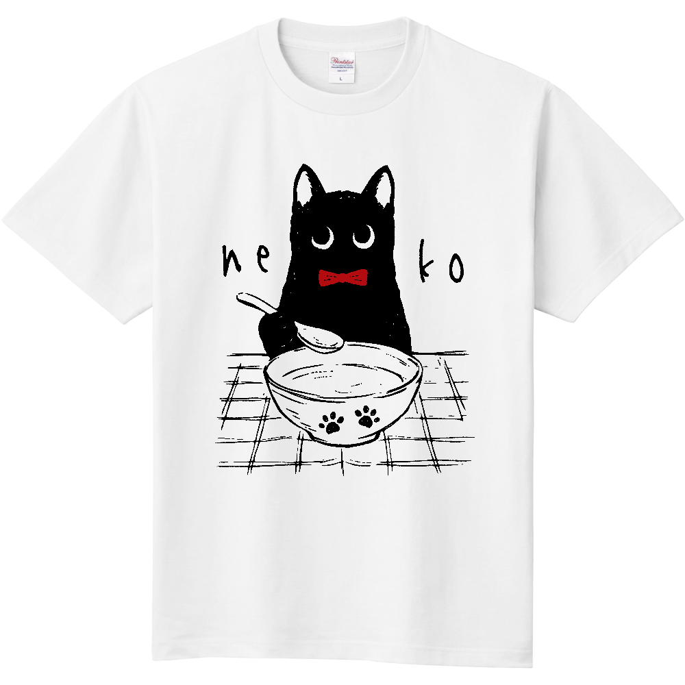 ミルクを味わう黒猫くん red