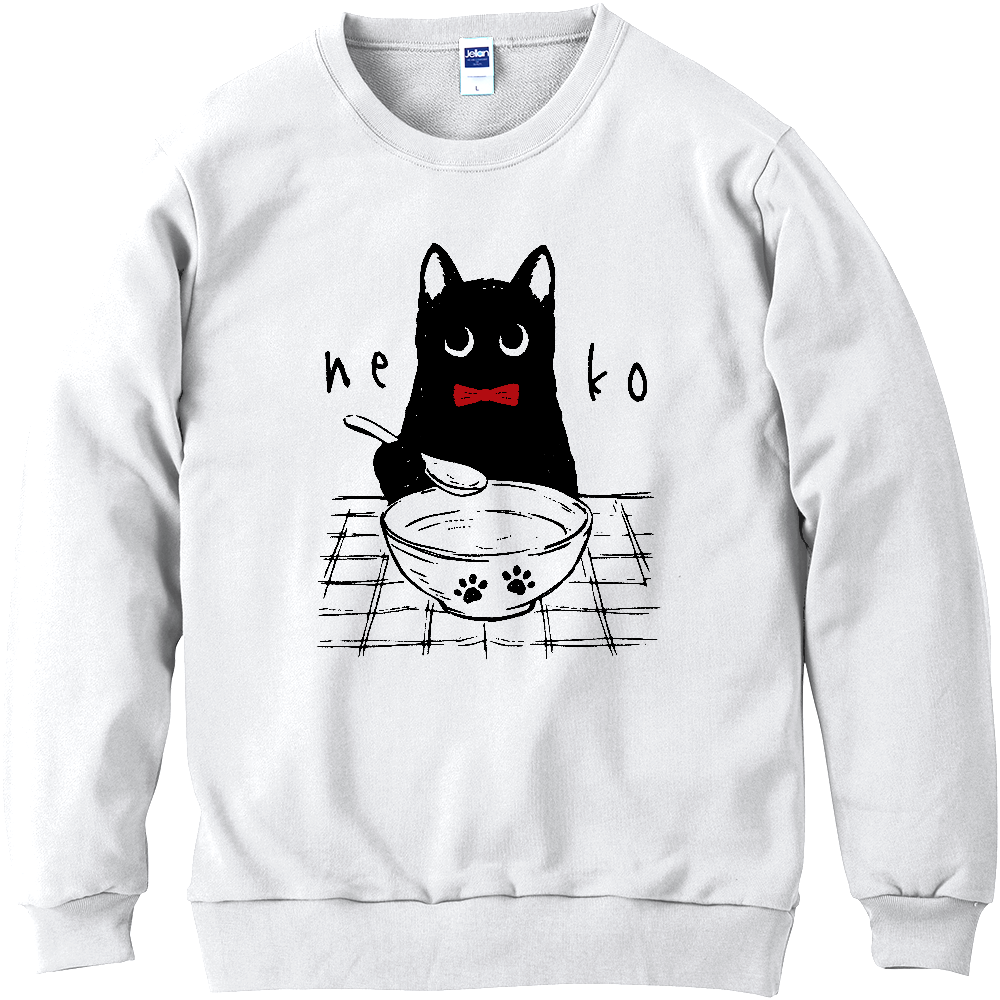 ミルクを味わう黒猫くん red