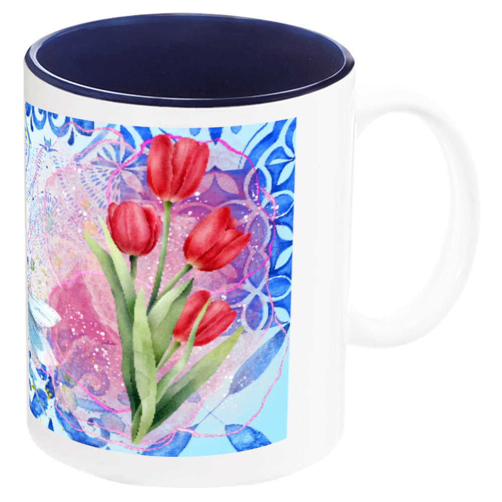 チューリップとトンボ