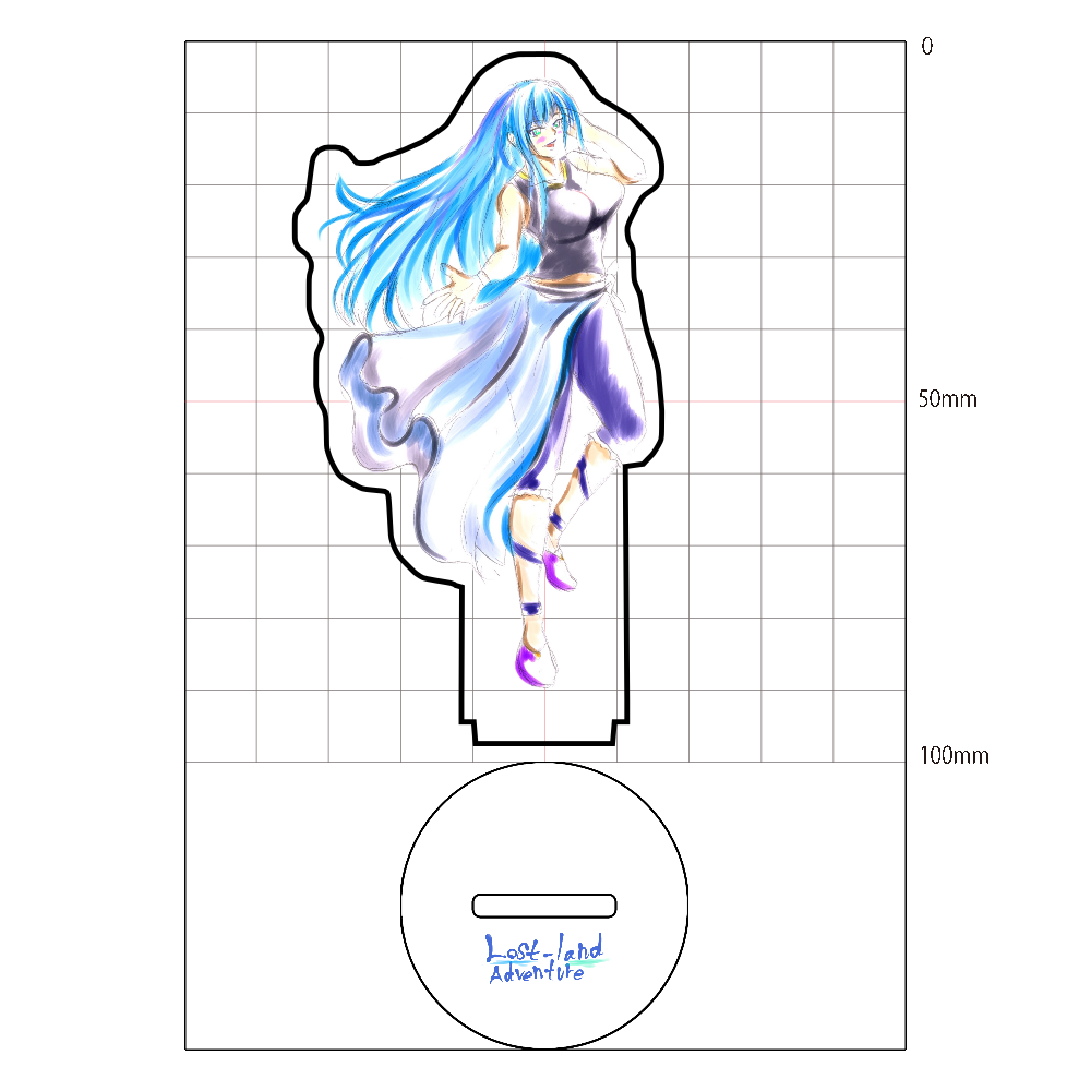 ヒロインズアクリルスタンド　イサ　(ラフ画Ver)