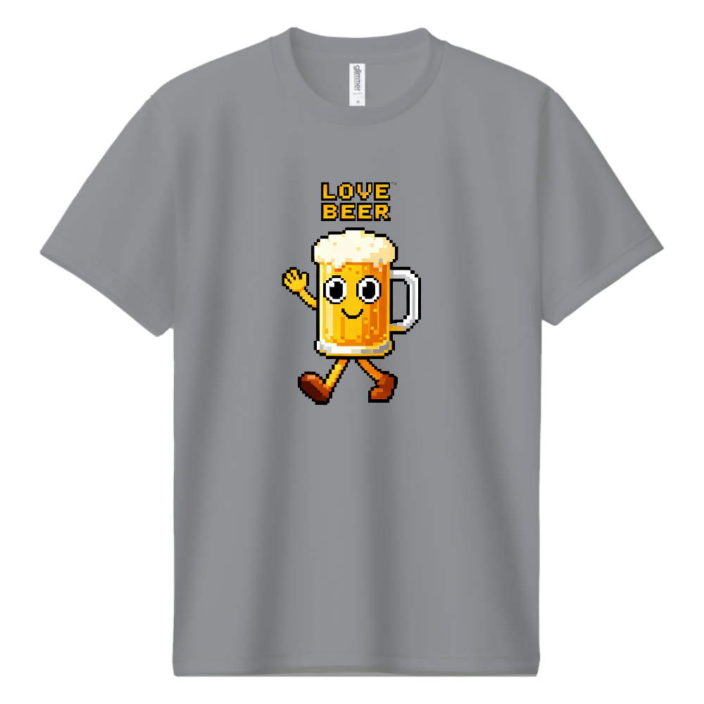 LOVE BEER（ドット絵）のＴシャツ