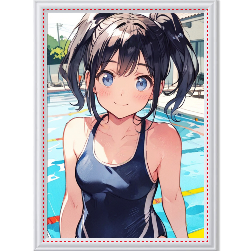 水彩画美少女のアートパネル