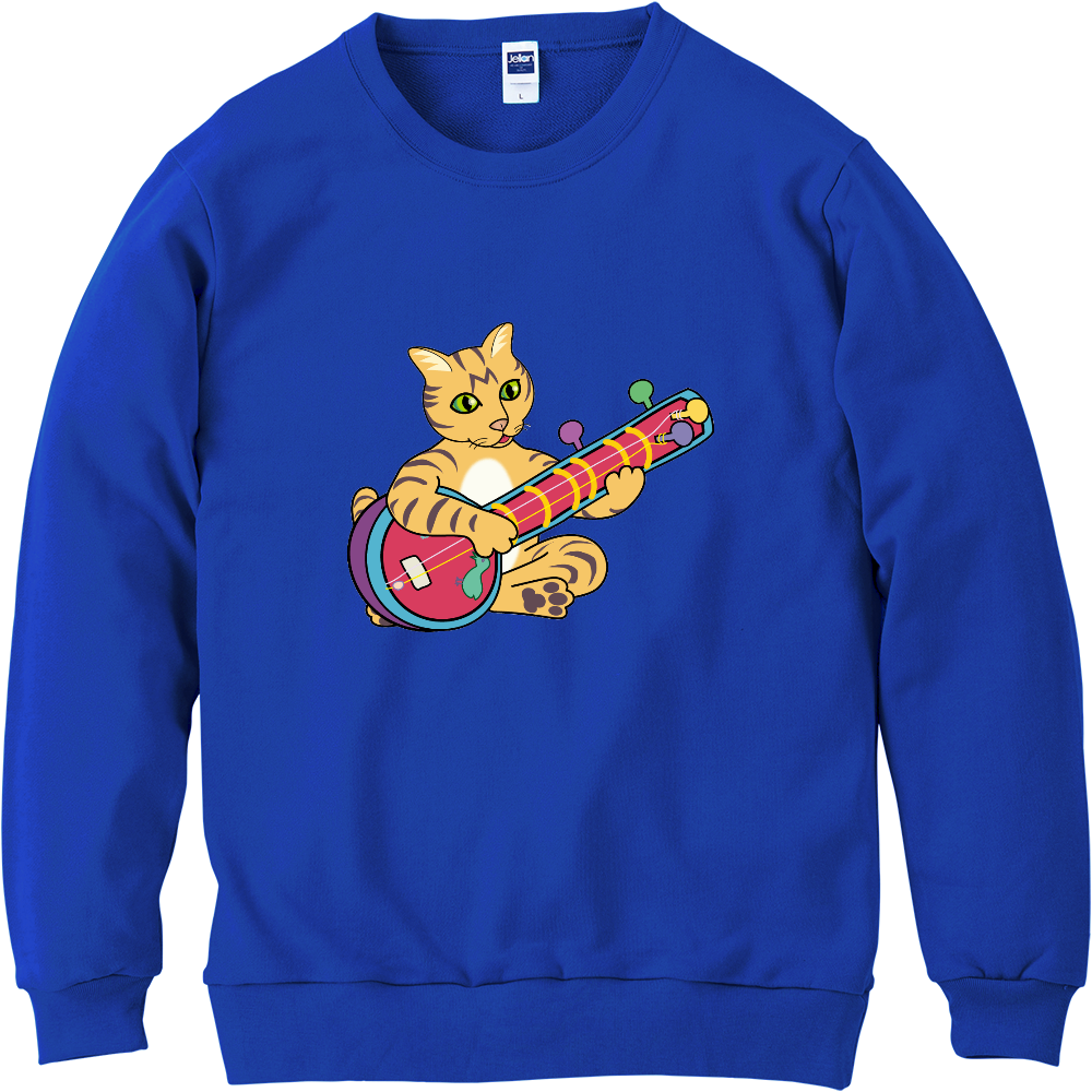 猫のシタール演奏の軽量スウェット