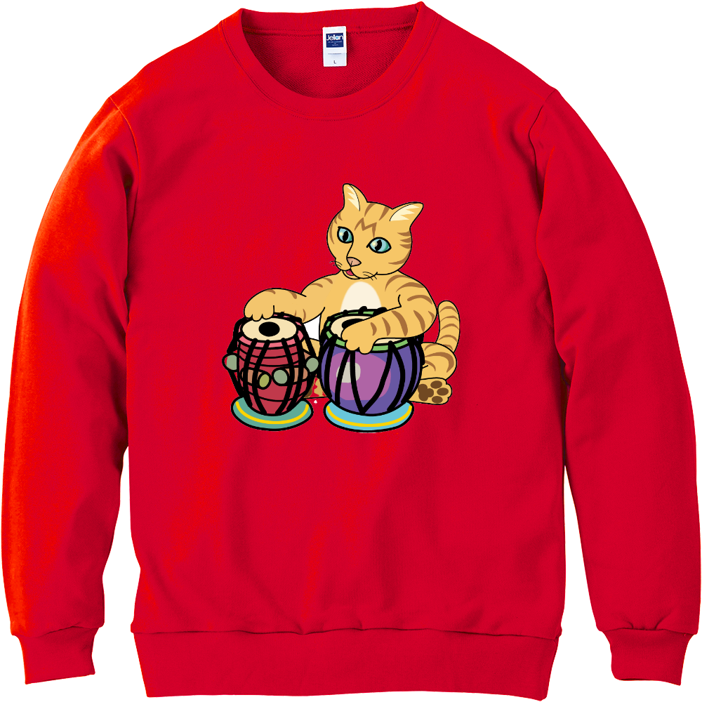 猫のタブラ演奏の軽量スウェット