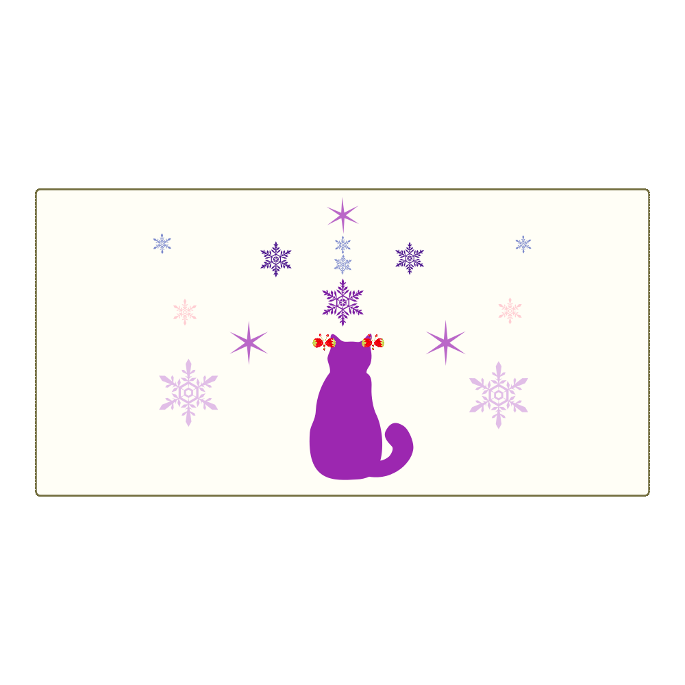 パープルいちご蝶々ネコ　全面バスタオル