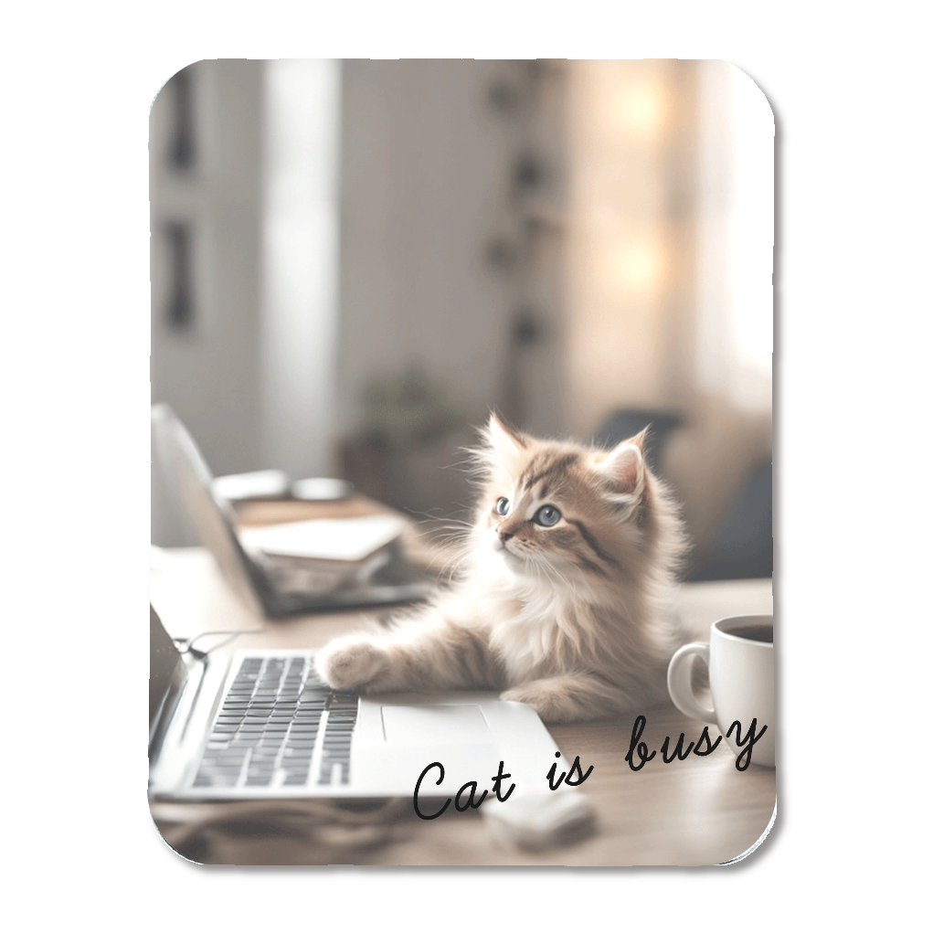 忙しそうな猫♡ソフトマウスパッド