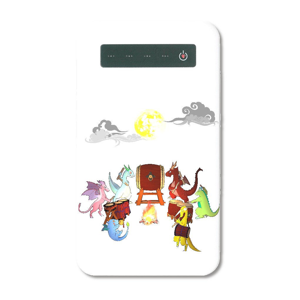 和太鼓演奏を楽しむドラゴンたち【演目：結（ゆい）】インジケーター有バッテリー（タイプCケーブル付属）