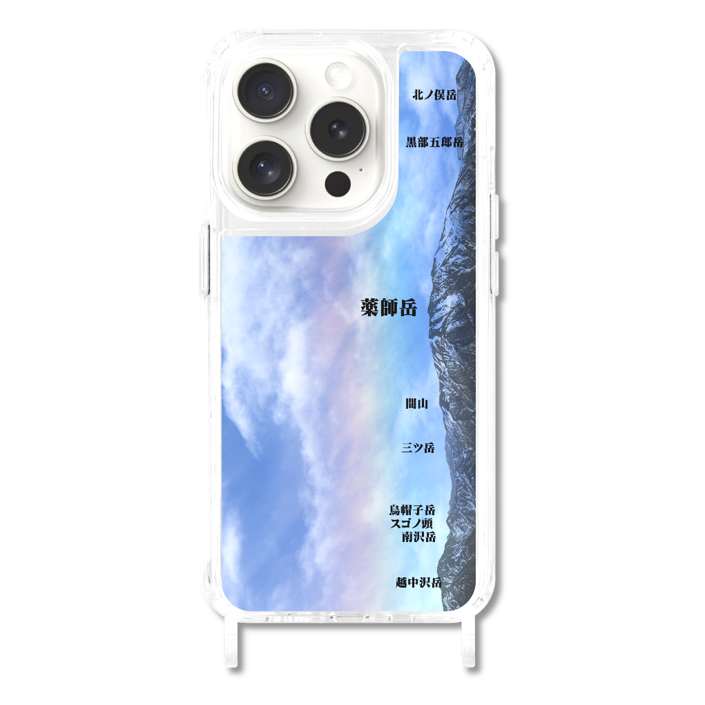 日本北アルプス立山　南部パート　iPhone15 Pro用リング型ストラップホール付クリアケース