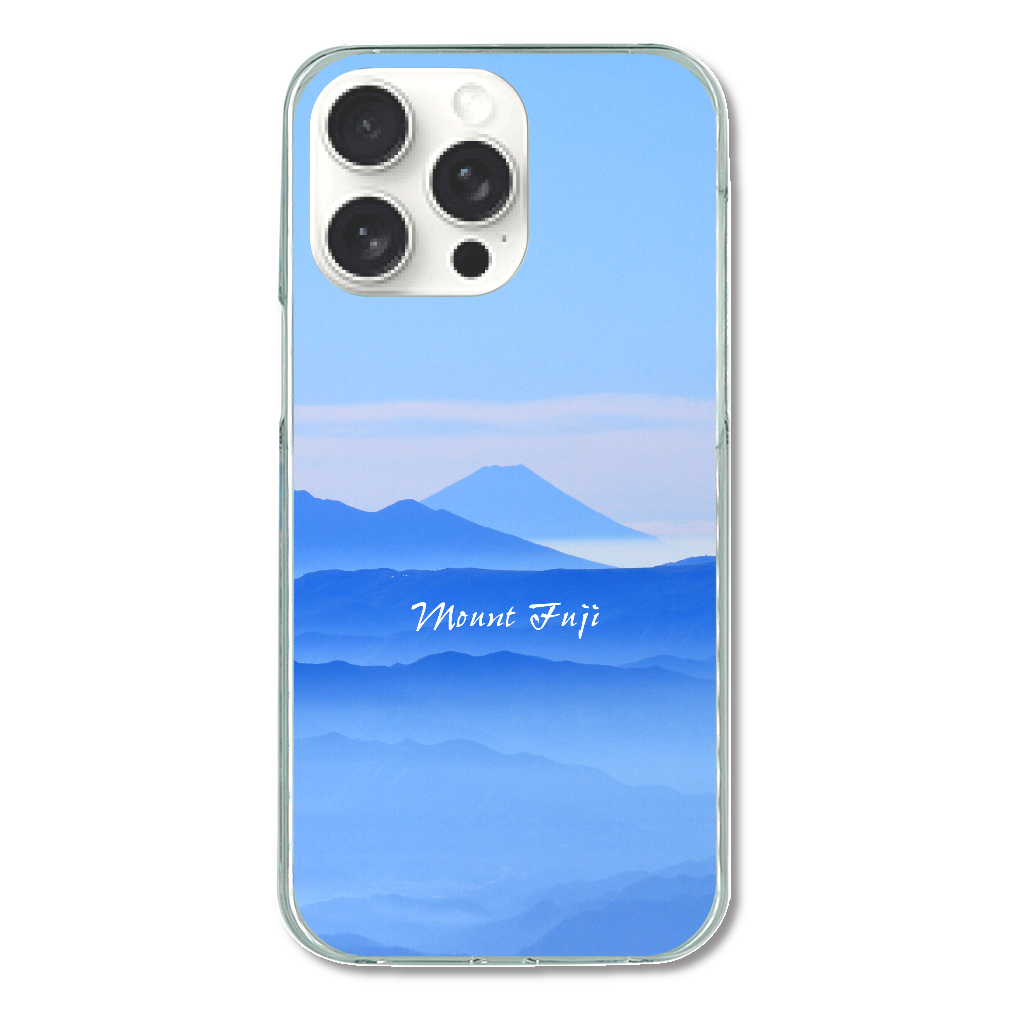 青富士(富士山)　iPhone15 Pro Max (透明) (ハードケース)　sq-ip-hc-0001