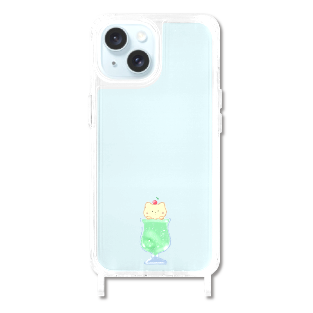 iPhone15 クリームソーダのクリアケース