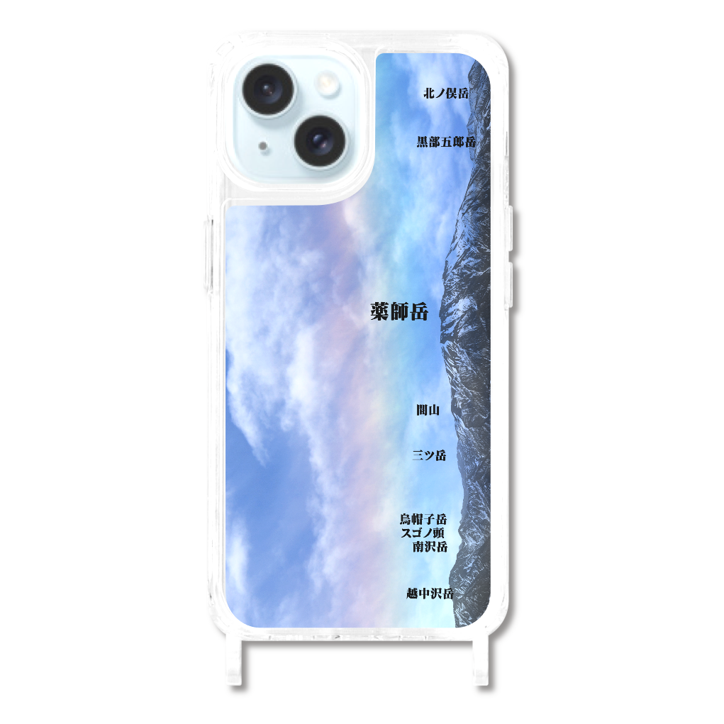 日本北アルプス立山　南部パート　iPhone15用リング型ストラップホール付クリアケース
