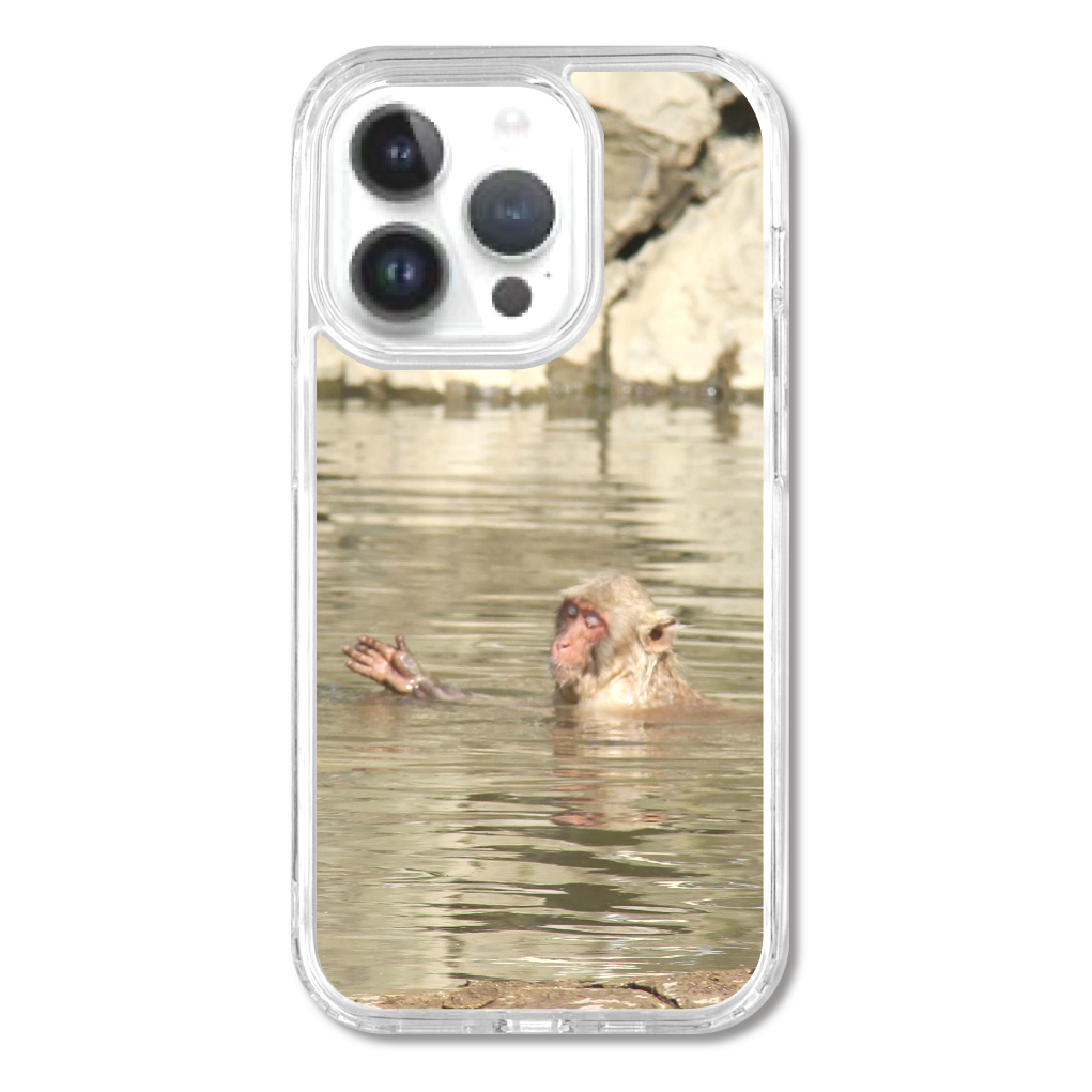 TheJAPAN32 温泉猿  sq-ip-emd-0033  iPhone14Pro MagSafe対応 耐衝撃クリアケース