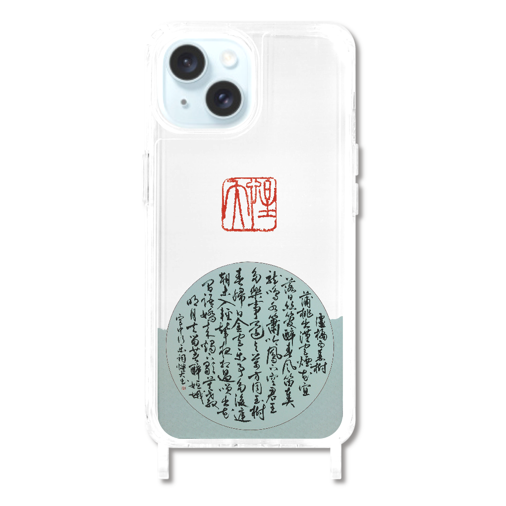 アイホン15　リング型ストラップホール付クリアケース