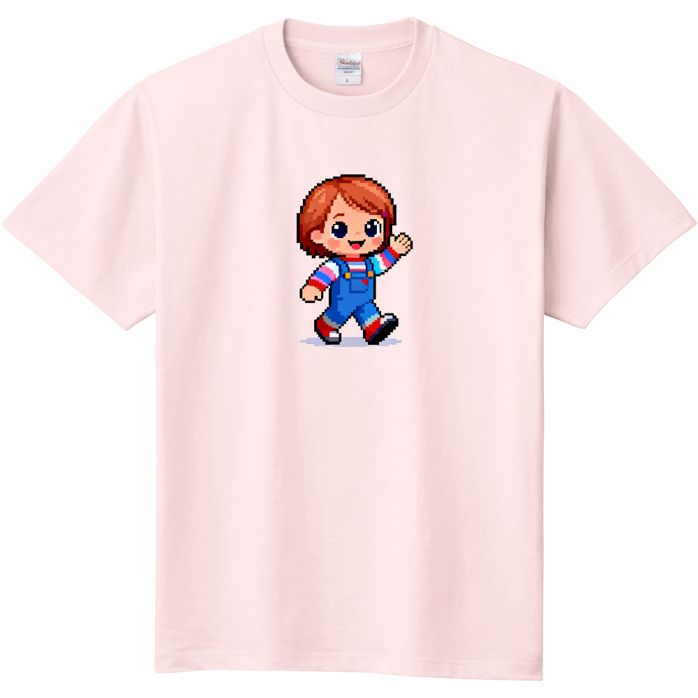 ピクセルアメリカ人形のＴシャツ