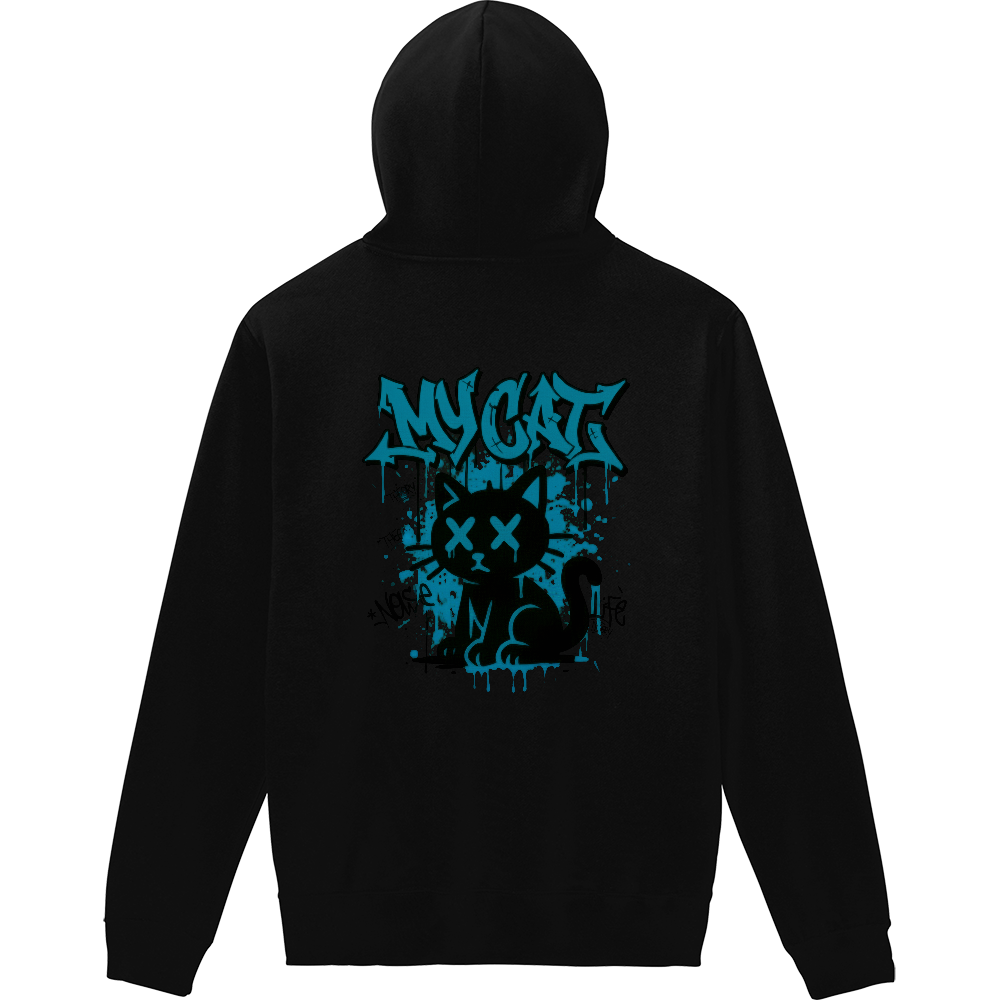 MY CAT 薄め軽量パーカー〈弱音オリジナル 限定黒〉