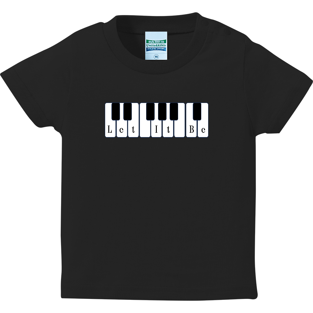 Let It Be ベビーTシャツ(ブラック)