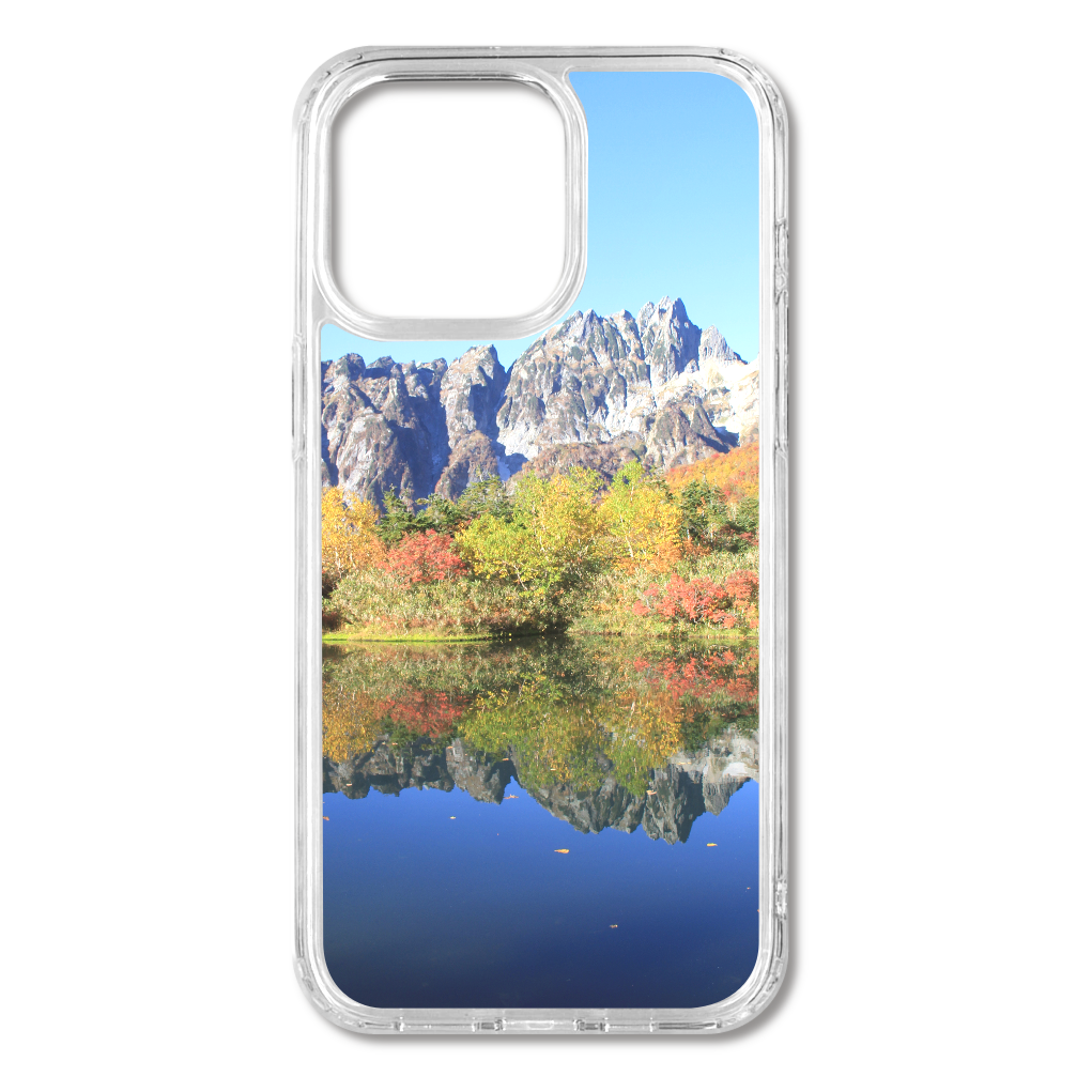 裏剱岳と紅葉と仙人池 iPhone15ProMax MagSafe対応 耐衝撃クリアケース