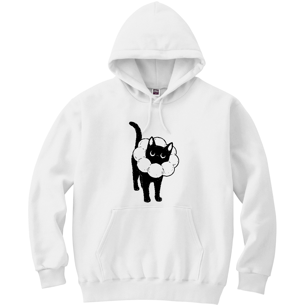 ふわふわエリザベスカラーの黒猫くん