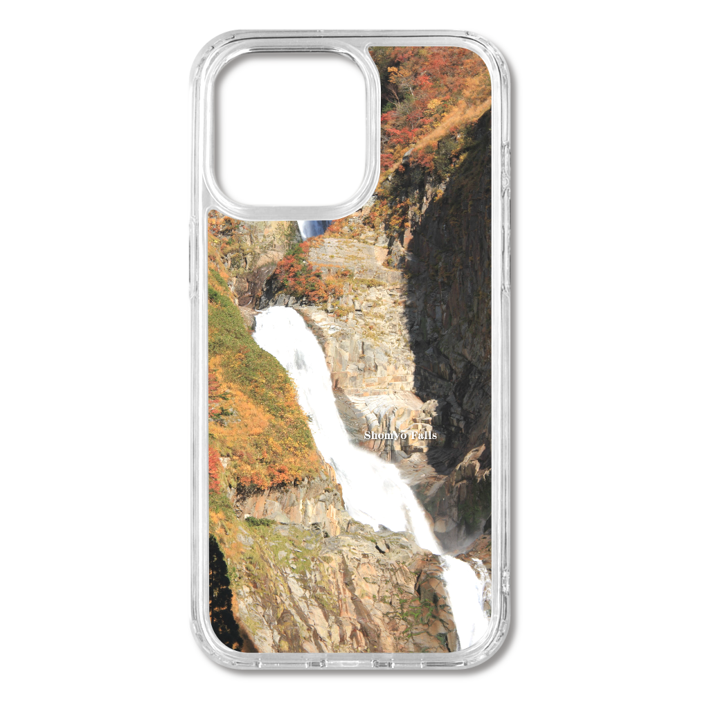 TheJAPAN38 日本一の落差の称名滝の上方部分の紅葉 sq-ip-emd-0039 iPhone15ProMax MagSafe対応 耐衝撃クリアケース