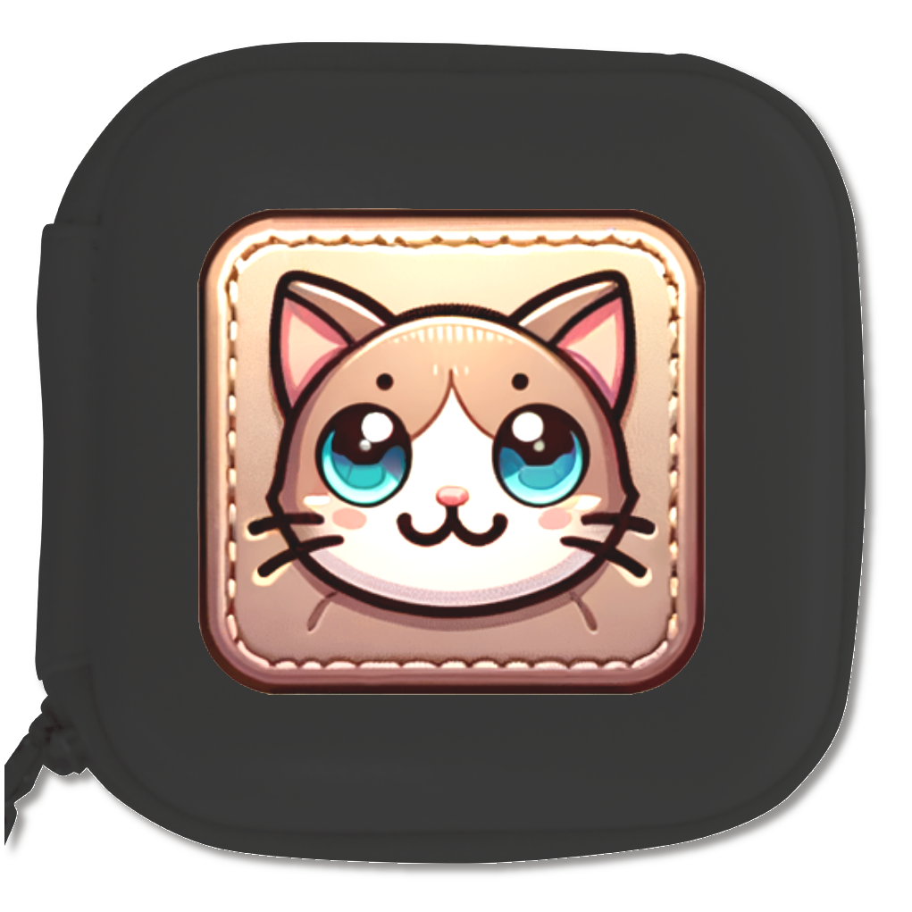 猫の顔　レザースタイルマルチケース　S