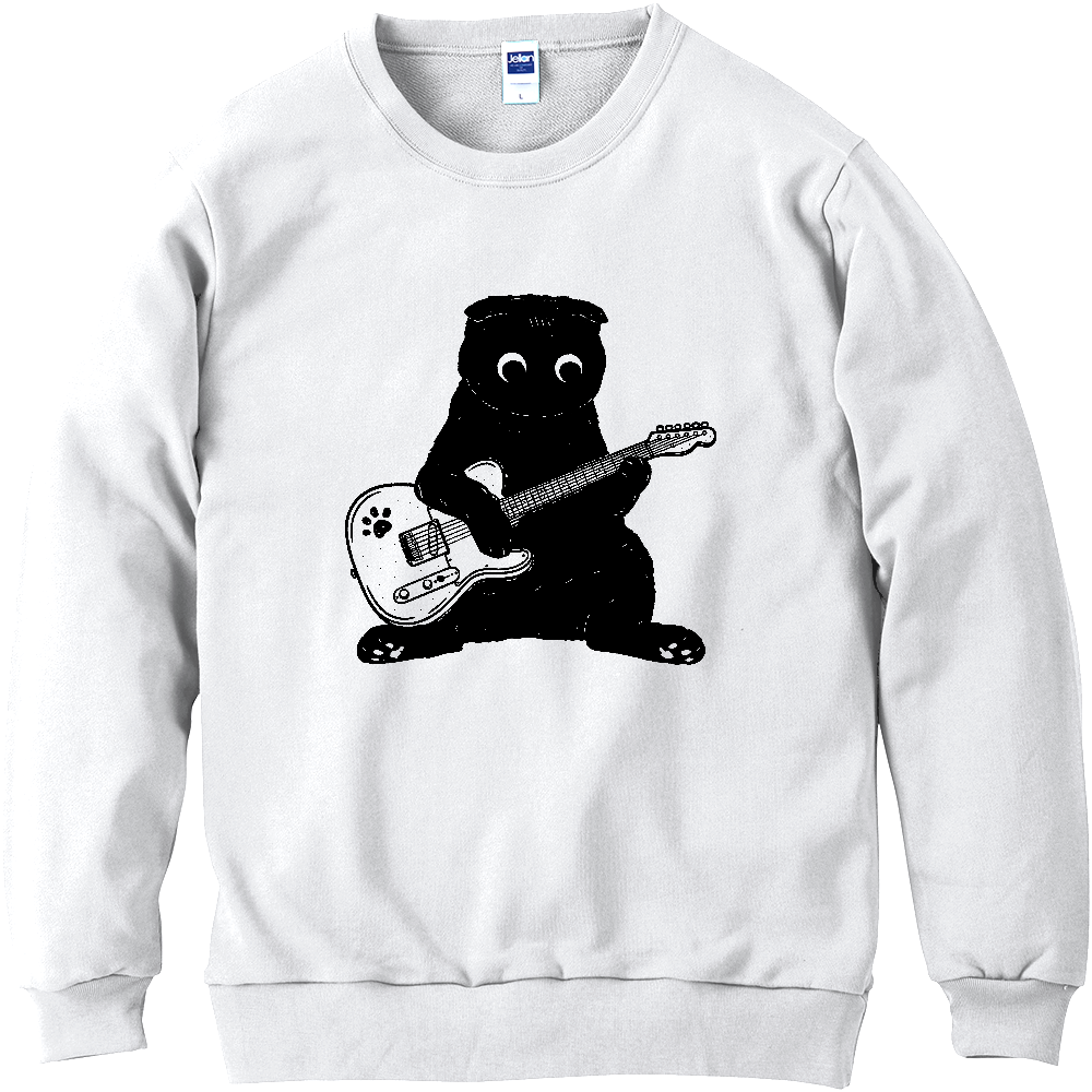 スコ座りでギター!(スコティッシュフォールド)