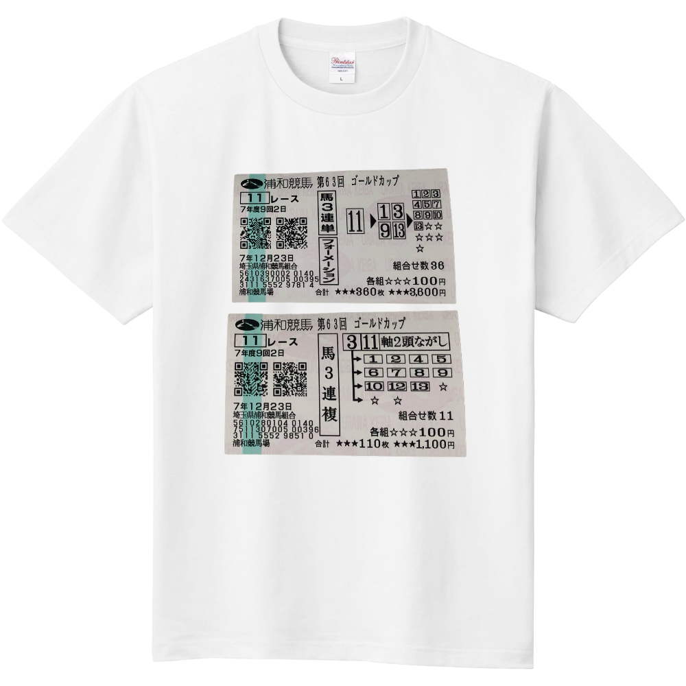 ゴールドカップ的中馬券Tシャツ
