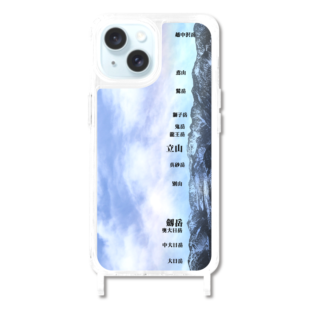 日本北アルプス立山　北部パート　iPhone15用リング型ストラップホール付クリアケース