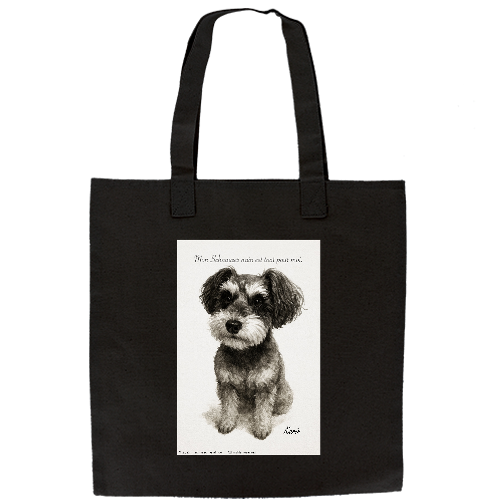 わんちゃんトート（ミニチュアシュナウザー_デッサン調）
