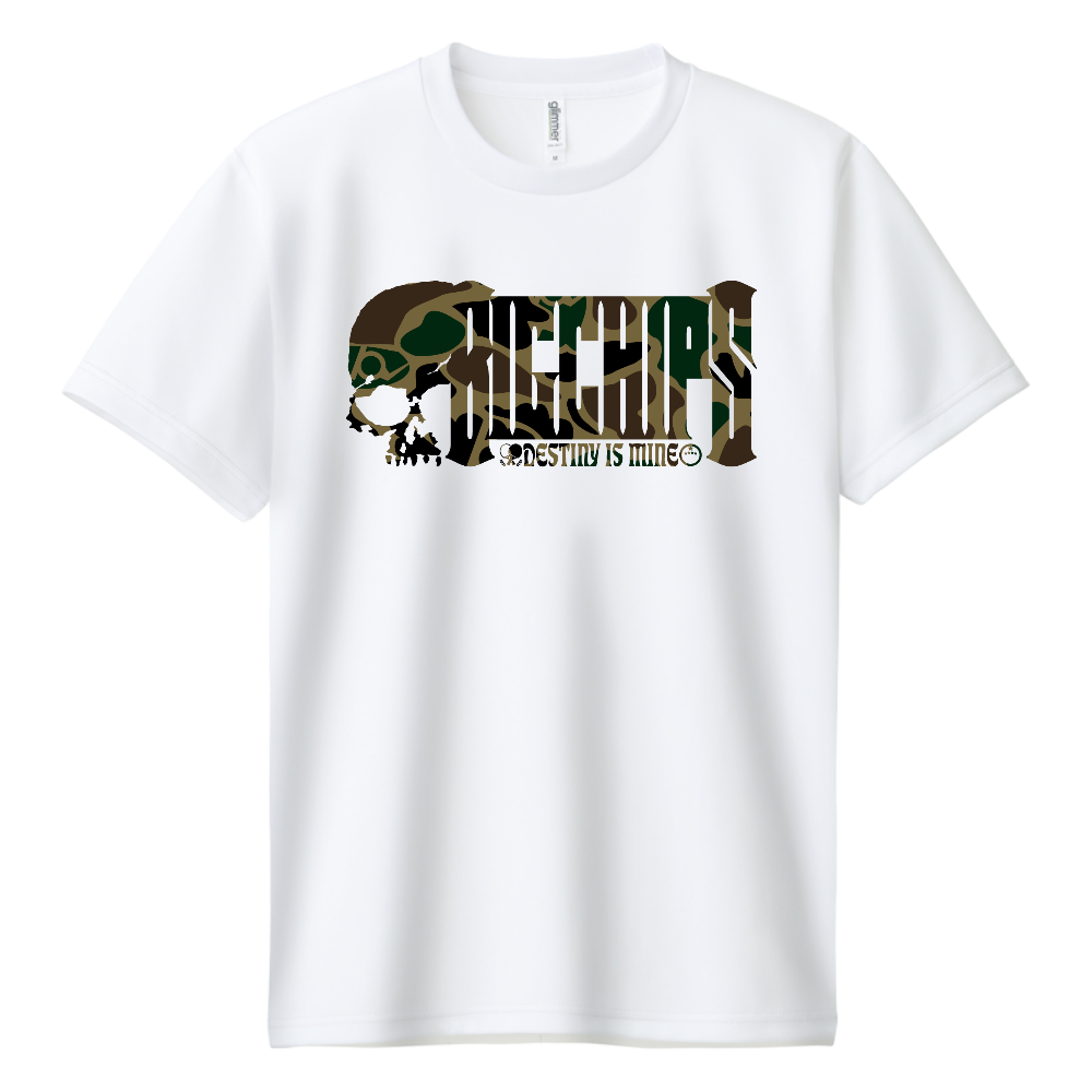 ドライTシャツ BIGCHIPS012 Skull001 b✓迷彩 緑カモフラ Tシャツ色変更OK