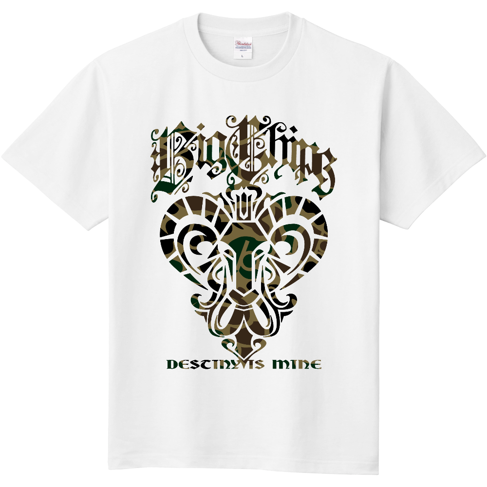 綿Tシャツ  BIGCHIPS014 Goat001 b✓迷彩 緑カモフラ Tシャツ色変更OK