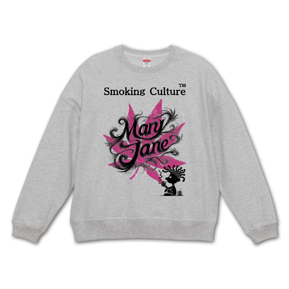 メリージェーン リーフ ビッグシルエットトレーナー アッシュ