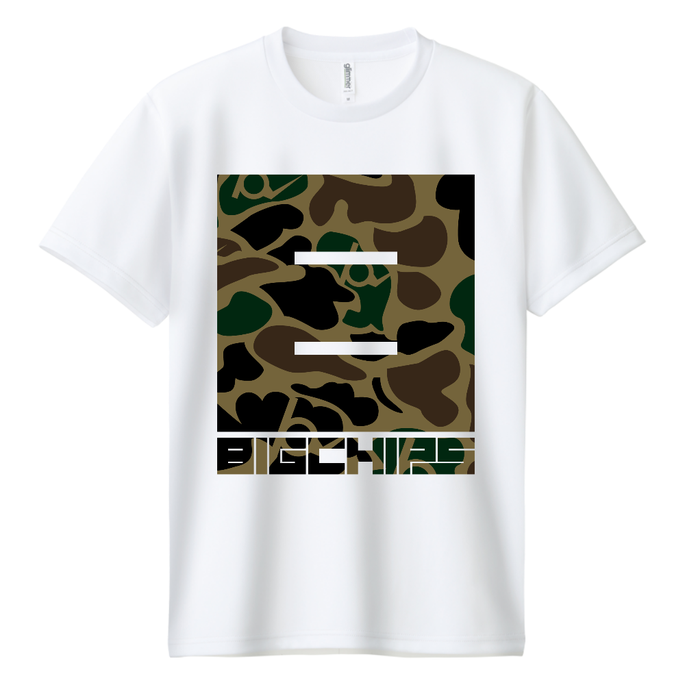 ドライTシャツ BIGCHIPS027 BigB001 b✓迷彩 緑カモフラ Tシャツ色変更OK
