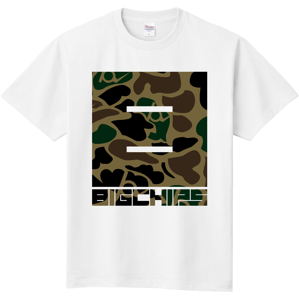 綿Tシャツ  BIGCHIPS027 BigB001 b✓迷彩 緑カモフラ Tシャツ色変更OK