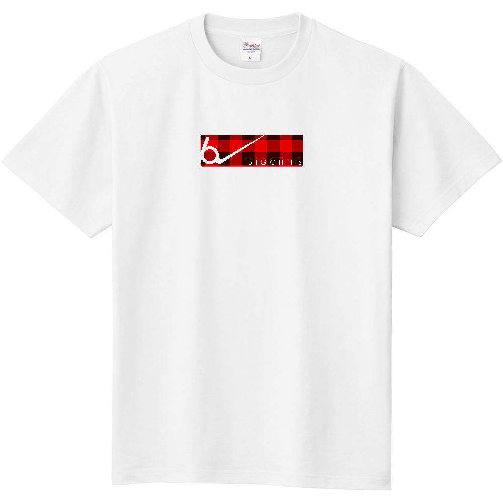 綿Tシャツ  BIGCHIPS023 BoxLogo001 EチェックBox Tシャツ色変更OK