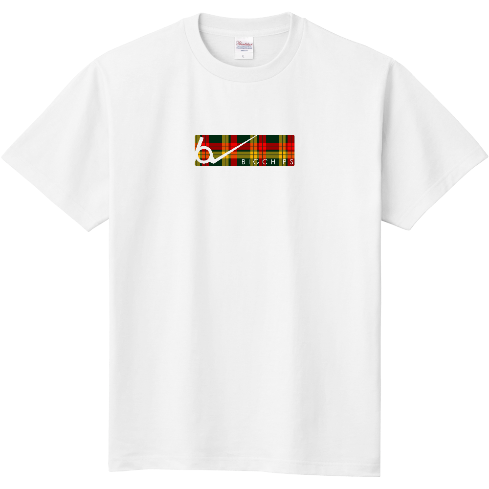 綿Tシャツ  BIGCHIPS023 BoxLogo001 FチェックBox Tシャツ色変更OK