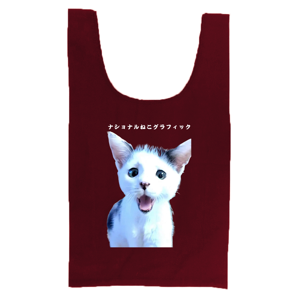 ナショねこ エコバッグ  厚手コットンマルシェバッグ（Ｍ）