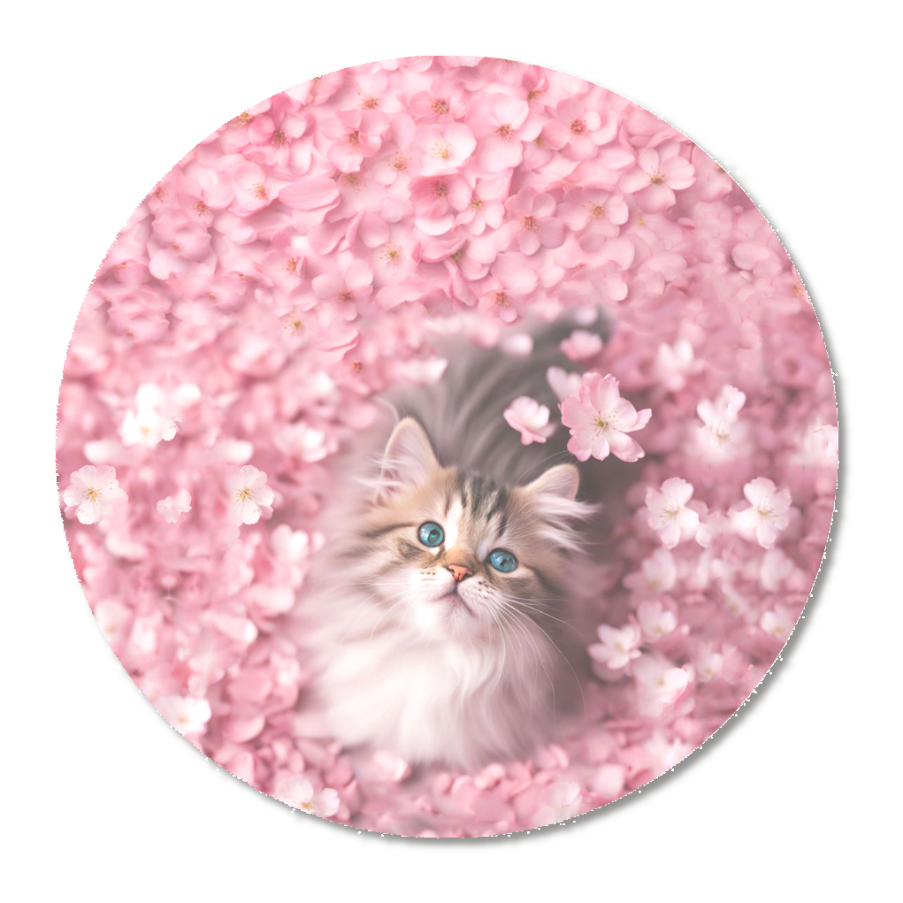 猫と桜♡ソフトマウスパッド ラウンド