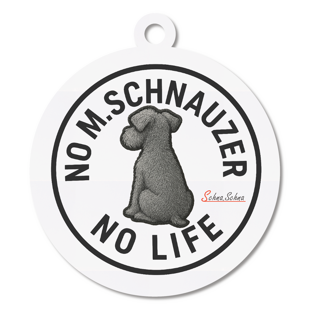 わんちゃんキーホルダー 丸定型（ミニチュアシュナウザー_刺繍調_背面）