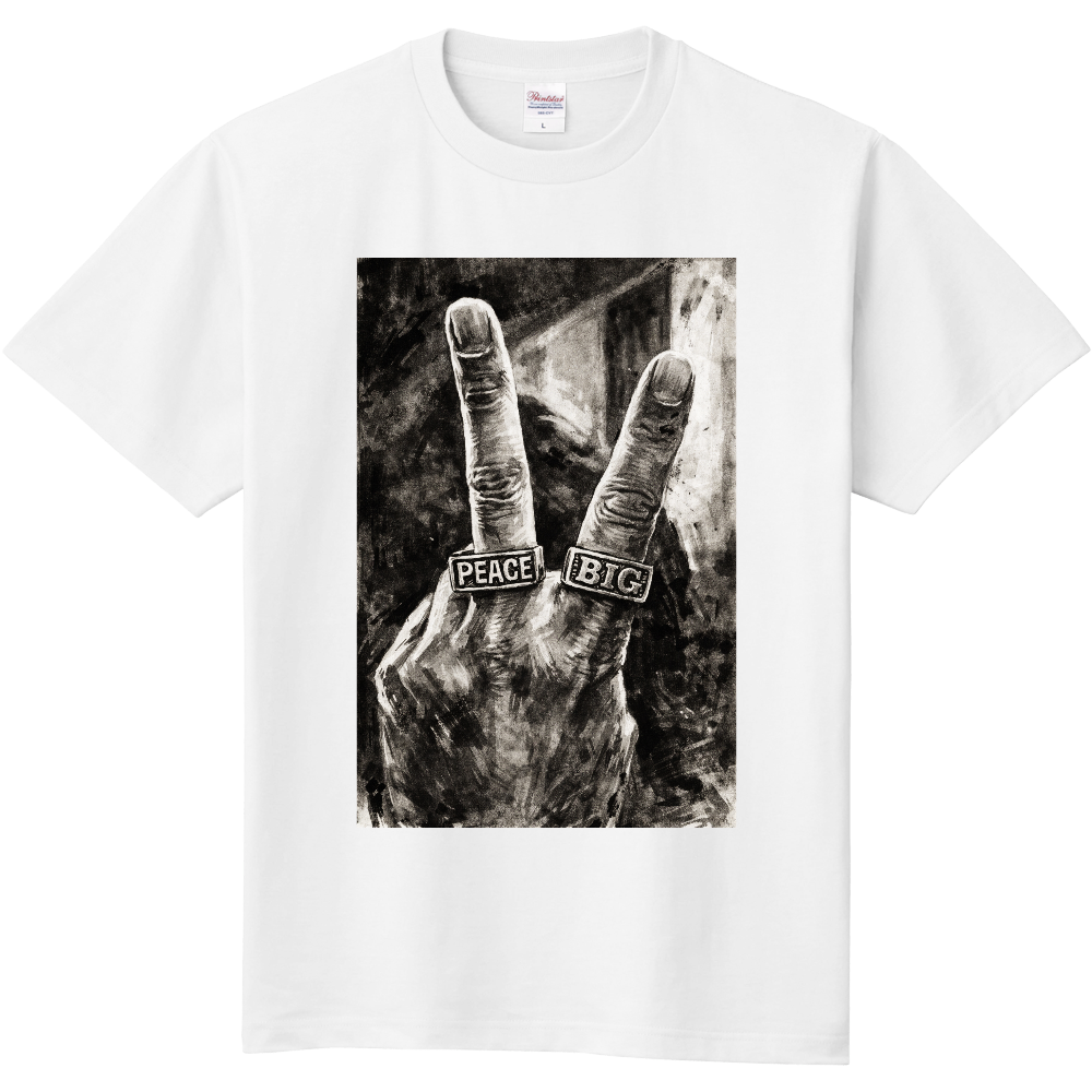 モノクロプリントT-シャツ