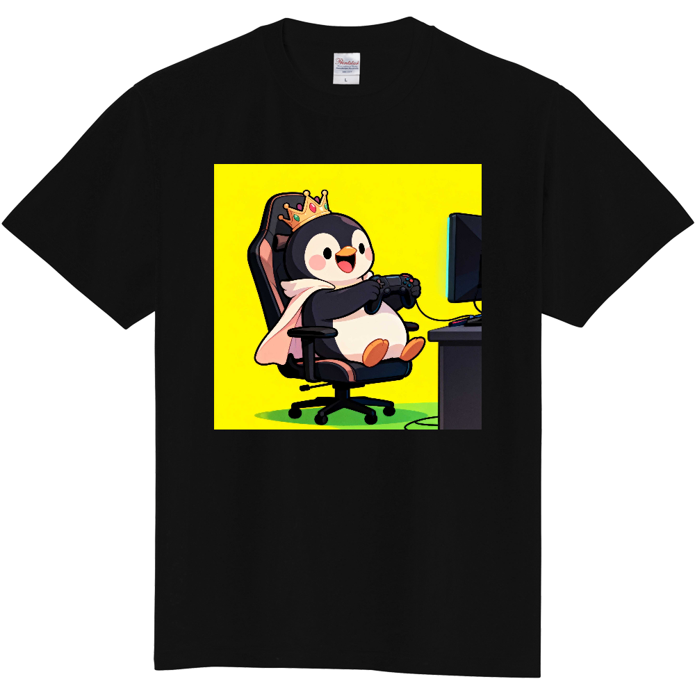 【インパクト抜群】ゲームに夢中なイリオくん ビッグイラストTシャツ