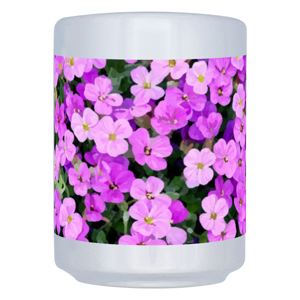 湯呑(M) 紫のかわいいお花