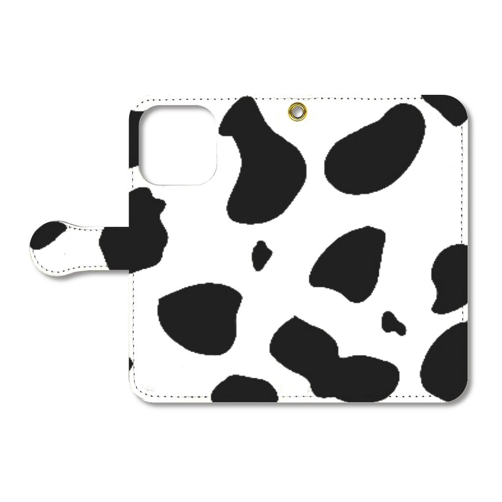 iPhone16pro手帳型ケース牛柄