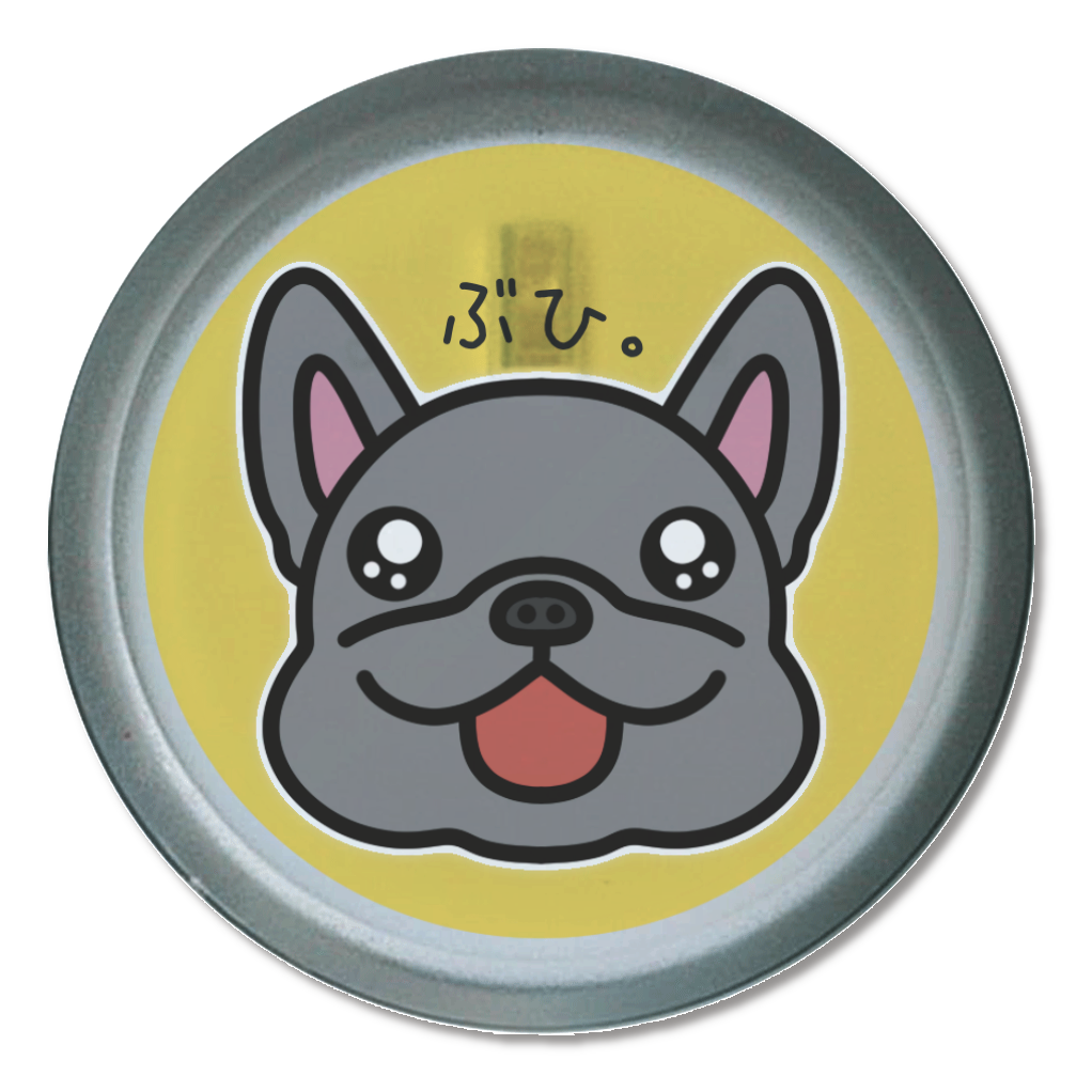 光るぶひ缶バッチ【グレー】