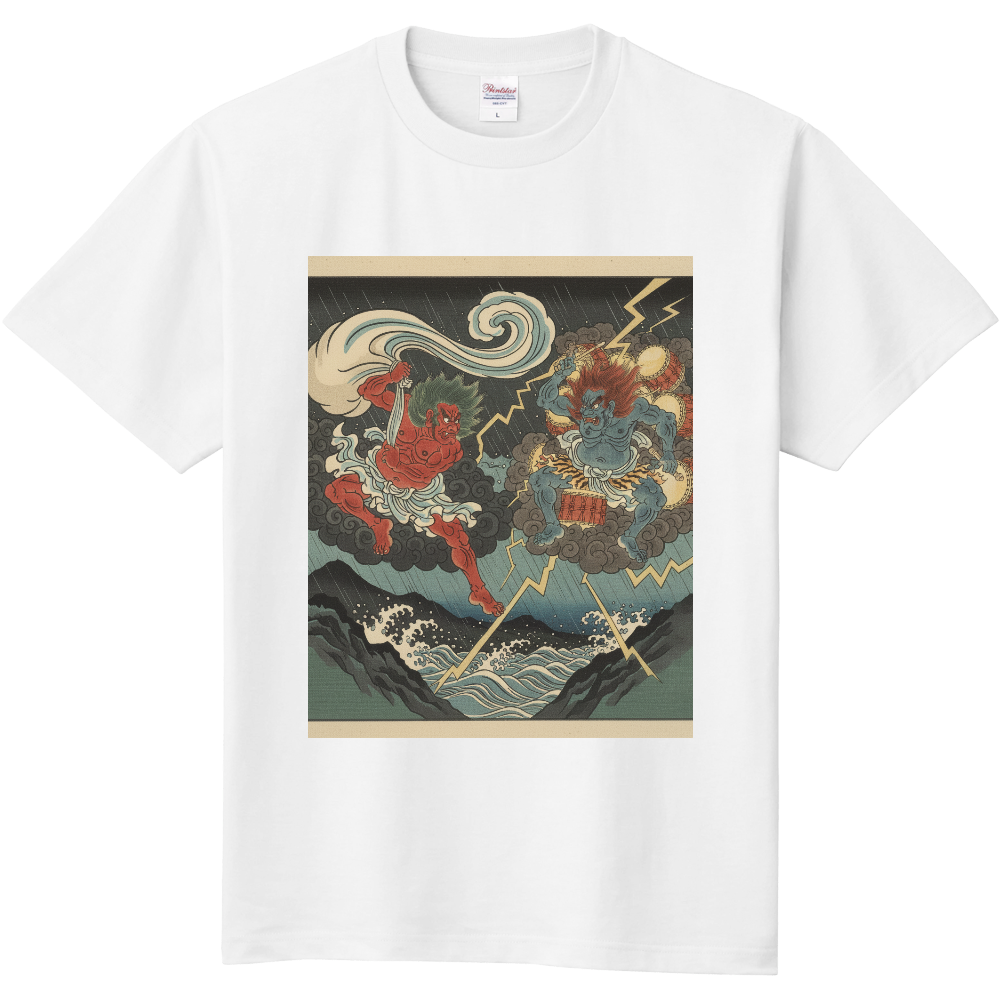 日本画風 風神雷神