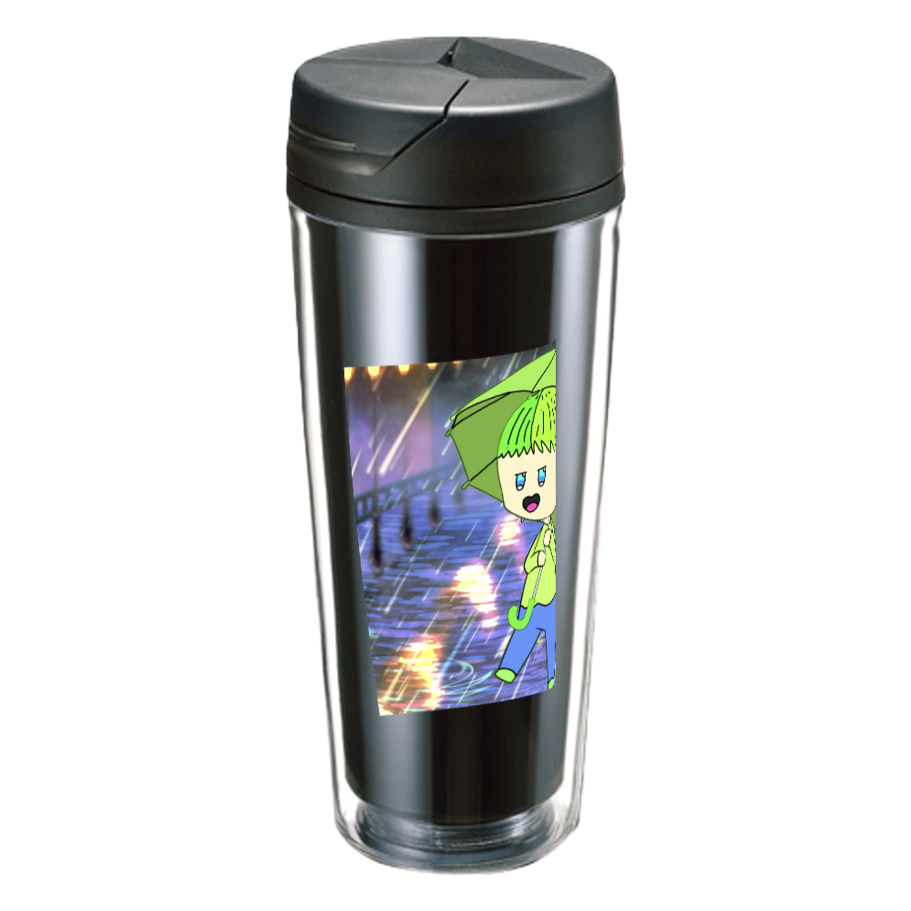 りーた雨の日バージョンイラストタンブラー