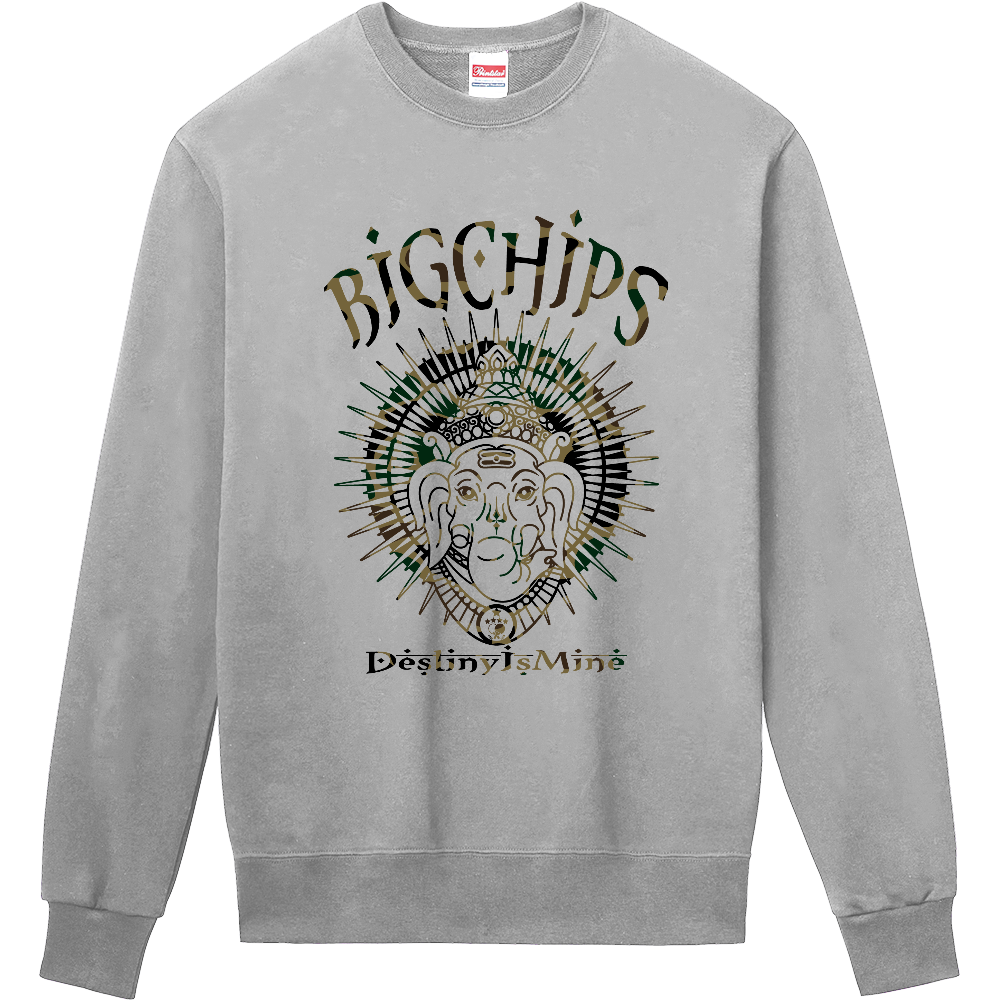 トレーナー BIGCHIPS009 Ganesha b✓迷彩 緑カモフラ トレーナー色変更OK