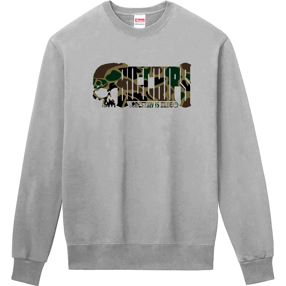 トレーナー BIGCHIPS012 Skull001 b✓迷彩 緑カモフラ トレーナー色変更OK