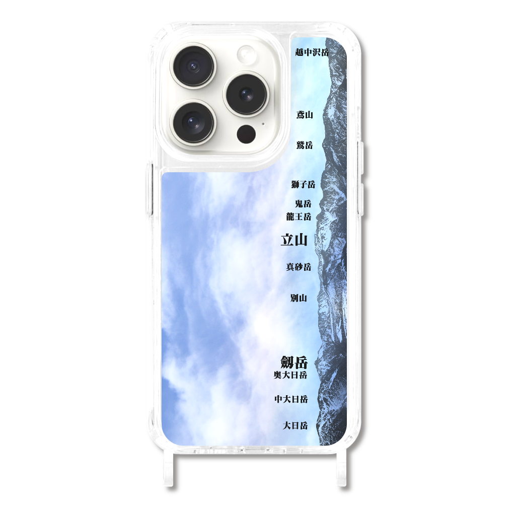 日本北アルプス立山 北部パート iPhone15 Pro用リング型ストラップホール付クリアケース